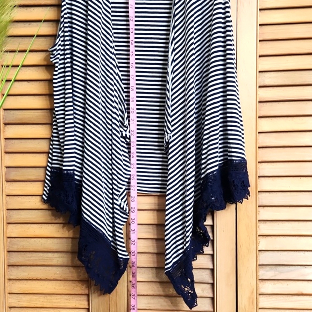 Christopher & Banks Sleeveless Stripped Cardigan - Picture 7 of 11